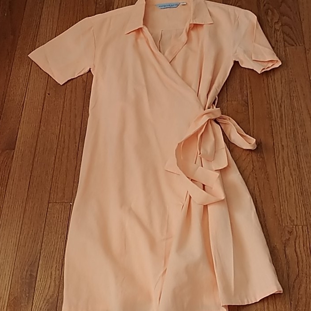 American Rhino Kikoy Cotton Wrap Dress Sz M - Picture 10 of 12